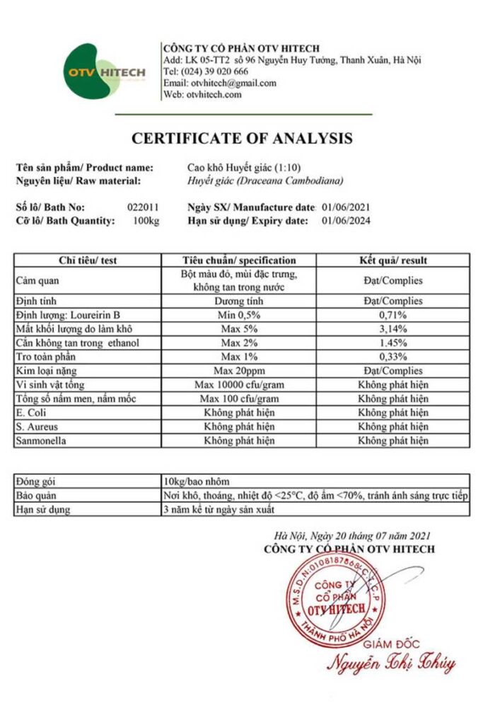 COA Cao khô Huyết giác