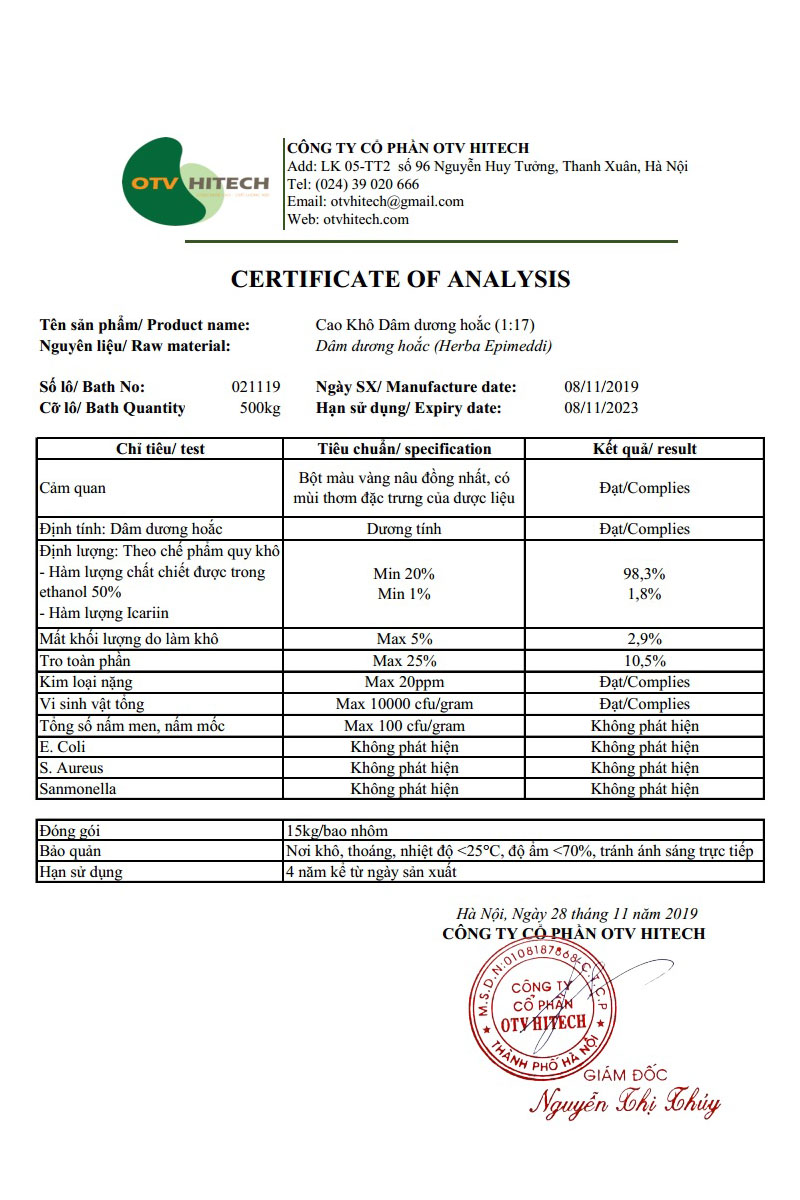 COA Cao khô Dâm Dương Hoắc